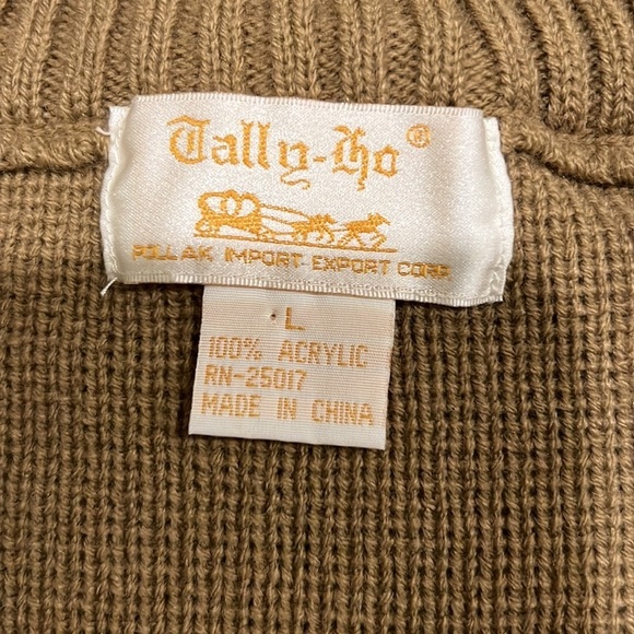 Tally Ho Women's Sweater Zipper Cardigan Camel - Picture 3 of 5